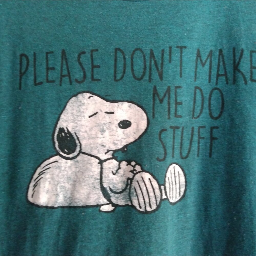 Peanuts Teal Snoopy Graphic Tee T-Shirt XL Retro Pop Culture Casual Streetwear - Picture 2 of 7